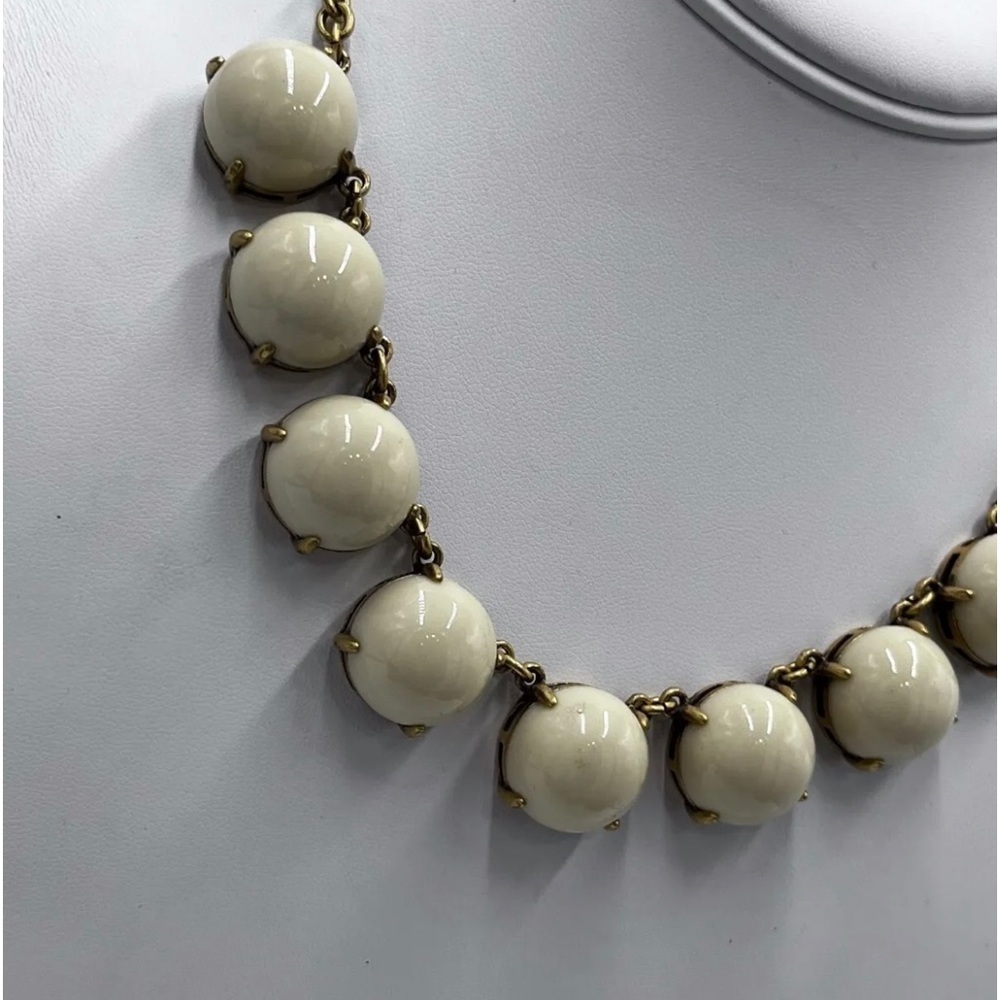 J.‎ CREW Cream Bauble Cabochon Gold Tone Statement Necklace